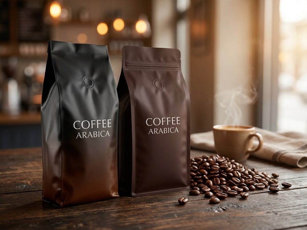 Квадропаки «COFFEE ARABICA» и обжаренные зёрна